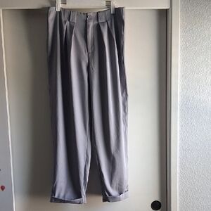 Gray Pleated Trousers XL/12 Stretchy Workwear Office Casual